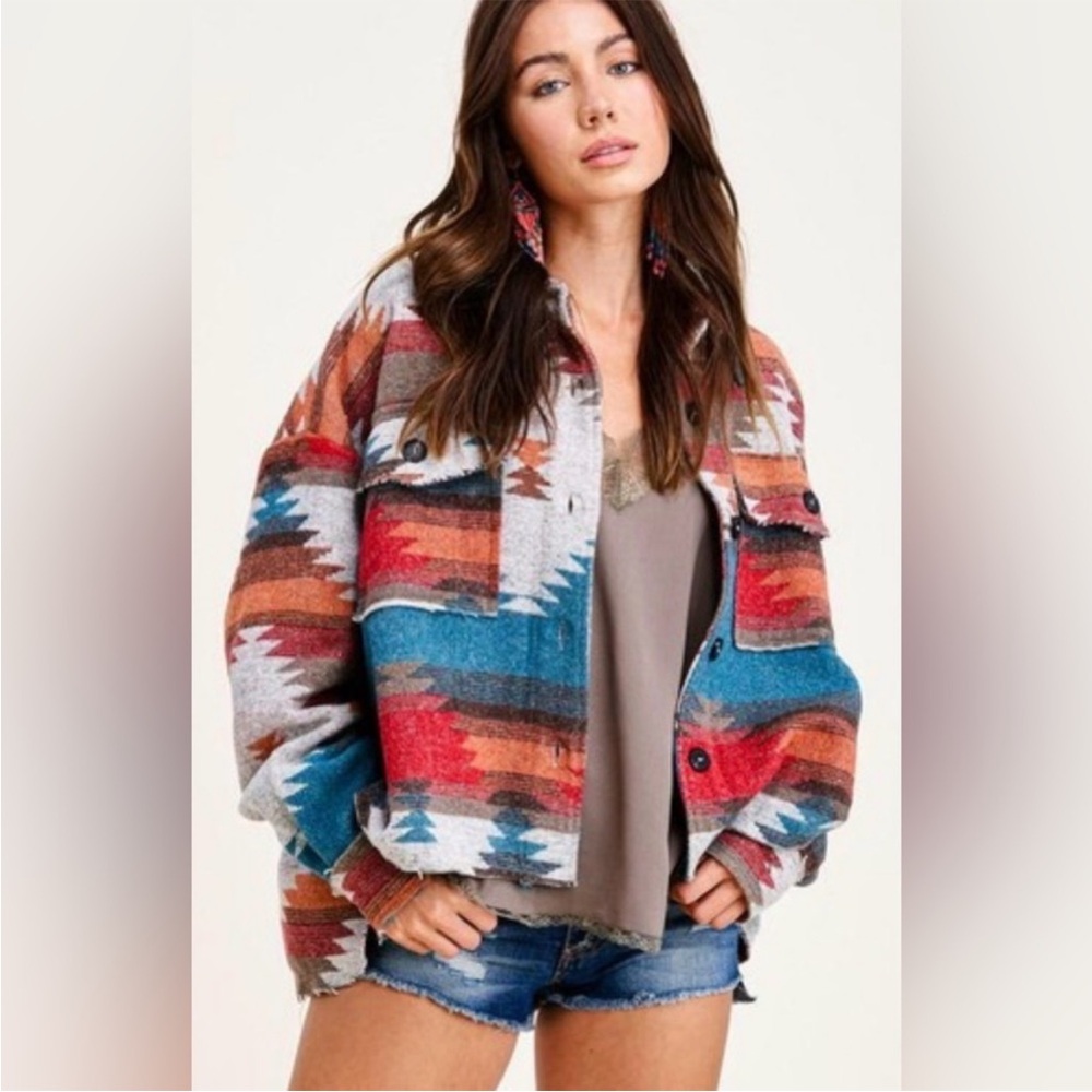 La Miel Eldora Aztec Shacket